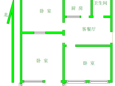 龙兴北里 3室 1厅 69平米