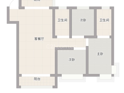 保利海德佳园E区 3室 2厅 129平米