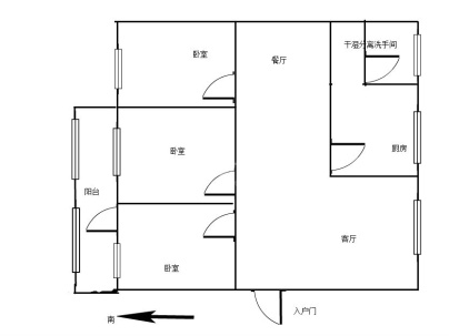 农村信用社 3室 2厅 100平米