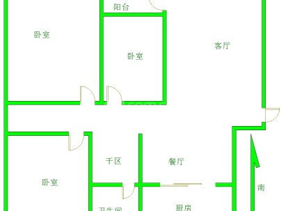 鱼塘小区 3室 2厅 128平米