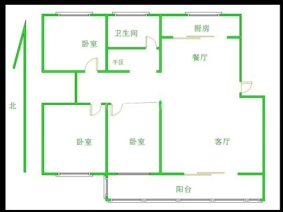 万东新城C区 3室 1厅 97.8平米