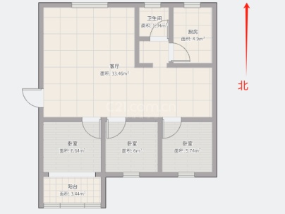 安康苑 3室 2厅 90平米