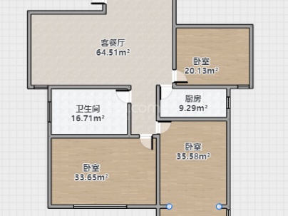 翰林府 3室 2厅 91平米