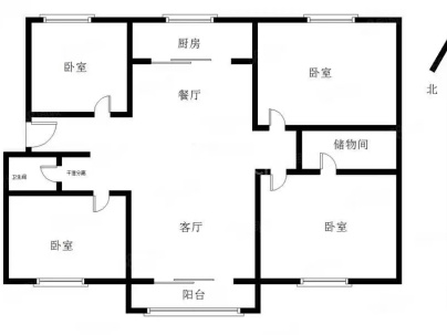 建筑公司宿舍（峄城） 3室 2厅 120平米