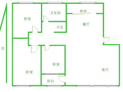 万东新城A区 3室 2厅 108平米