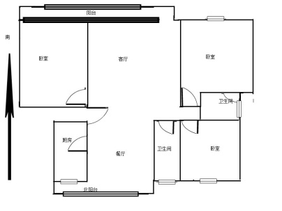 彭楼公寓 3室 2厅 110平米