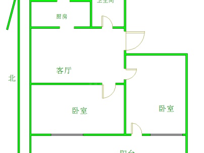 云河小区 2室 1厅 56平米