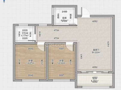 城建珑悦城 2室 2厅 90平米