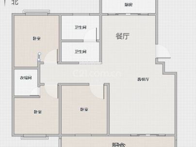 紫光园 3室 2厅 155平米