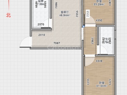 五美佳墅 2室 2厅 93平米