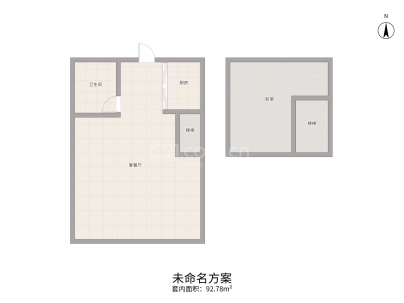熙城国际 祥园 1室 1厅 66平米