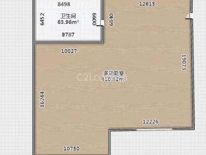 中央城C区 1室 1厅 59.04平米
