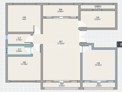 中月珑园 3室 2厅 123平米