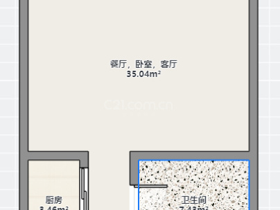 东晖苑（群升总部湾） 1室 1厅 36.7平米