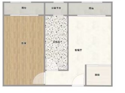 花川综合楼 1室 1厅 62平米