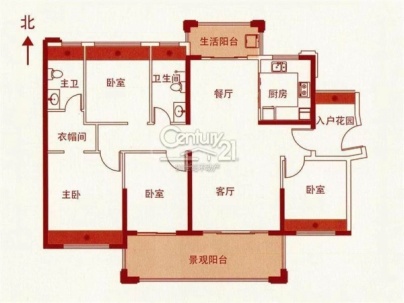 海丰帝景山庄 4室 2厅 142.76平米