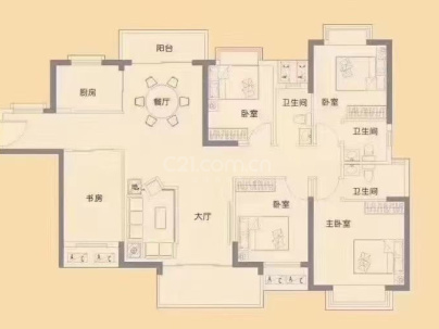 海丰华夏阳光 4室 2厅 141.64平米