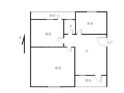 海丰县南湖住宅区第9号楼 2室 1厅 57.04平米