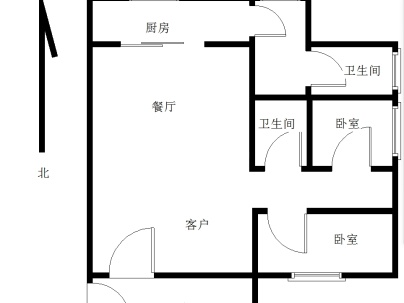 汕尾城区直单位宿舍西小区 2室 2厅 85平米