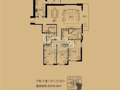 世茂宫园 3室 2厅 199平米