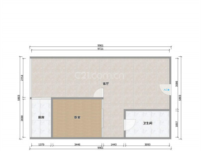翠成馨园C区(101-110号) 1室 1厅 54.13平米