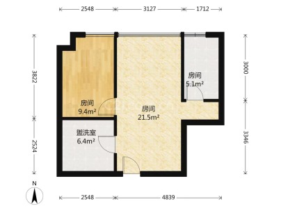 珺悦国际 1室 1厅 65.29平米