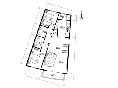 维多莉亚花园公寓 3室 2厅 141.33平米