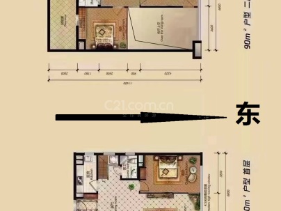 珠江四季悦城 3室 1厅 90平米