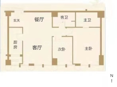 星悦国际 2室 1厅 105.28平米