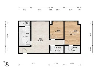 星悦国际 2室 1厅 112.89平米