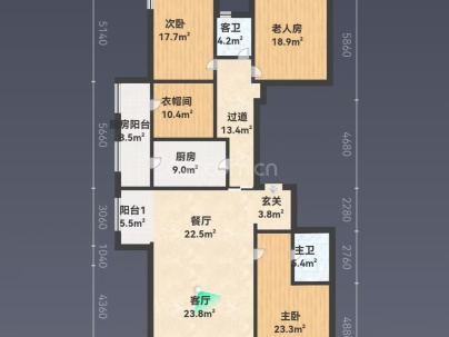 四合上院 3室 2厅 199.41平米