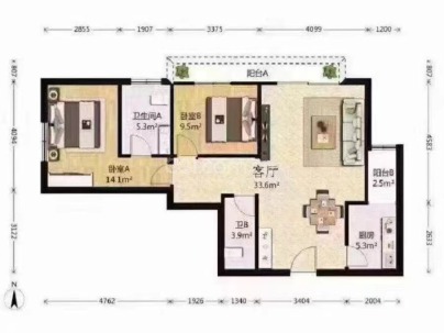 伯宁花园 2室 2厅 112.49平米
