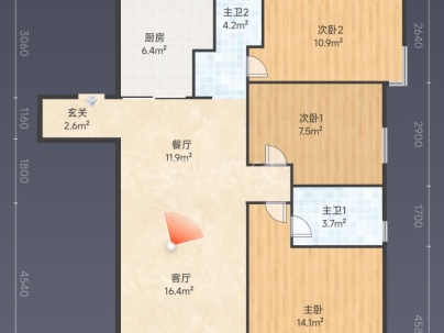 碧桂园天玺 3室 2厅 120平米