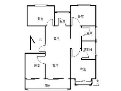 中梁壹号院 4室 2厅 135.42平米