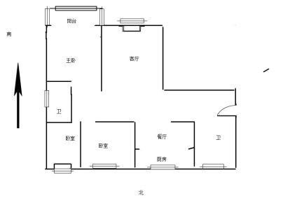劳模小区 3室 2厅 142平米