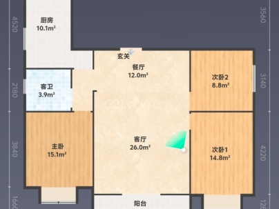 平安景苑 3室 2厅 125平米