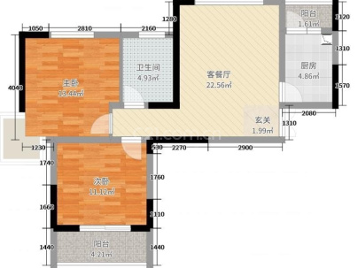 林溪美地 2室 2厅 81平米