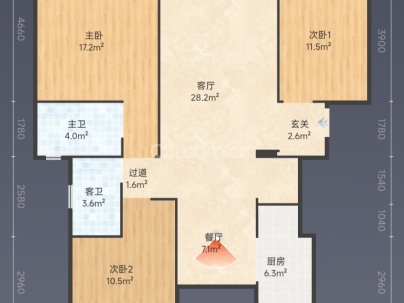 建业春天里（卫东） 3室 2厅 129.5平米