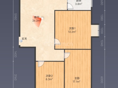 园丁路被单厂家属院 3室 1厅 90平米