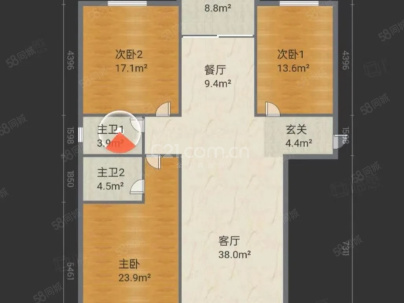 水岸嘉园（光明路） 3室 2厅 148平米