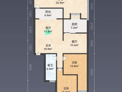 四矿优胜小区 2室 2厅 96平米