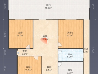 矿工路田园小区 3室 2厅 112平米