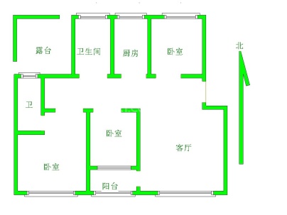 昆吾花园二期 3室 1厅 116.3平米