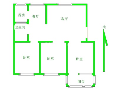 金汇小区 3室 1厅 90平米