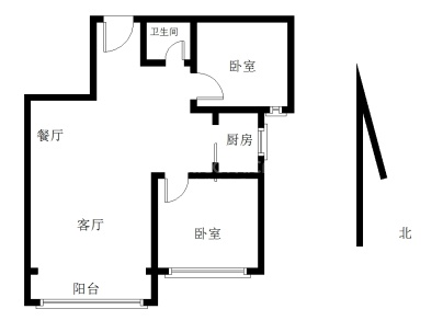 龙度华府 2室 2厅 89.24平米