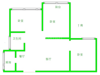 中央花城南区 2室 2厅 94平米