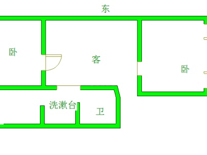 土产公司家属楼 2室 1厅 63.5平米