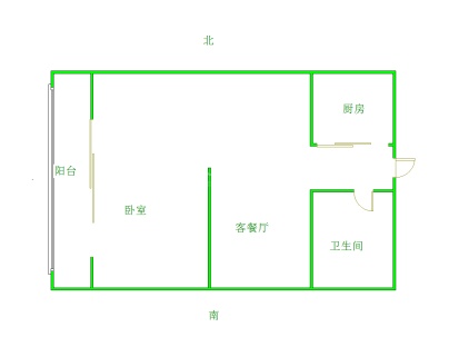 爱米公寓 1室 1厅 50平米