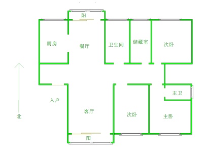 现代花园北苑 4室 2厅 160平米