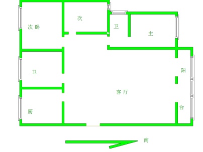 合欢家园 3室 2厅 120平米